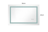 ZNTS LED Bathroom Mirror 36 "x 24 " with Front and Backlight, Large Dimmable Wall Mirrors with Anti-Fog, W928P177619