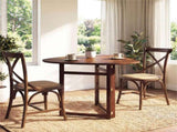 31.5" Small Folding Dining Table, Walnut Solid Wood Foldable Kitchen Table for 2 People 10727353