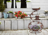 37.8 inch Bird Bath and Solar Bird Feeders Combo with Flower Planter Pedestal, Weather Resistant 60319630