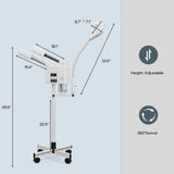 Professional 3 in 1 Facial Steamer on Wheels for Esthetician, Hot & Cold Mist, 5X LED Magnifying 49512153