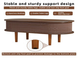 Fluted Lift Top Coffee Table with Hidden Compartment, Wooden Center Table, Modern Oval Lift Tabletop 32995757