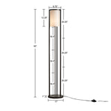 ZNTS Metal Floor Lamp with Glass Cylinder Shade B03599405