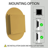 20x34 Inch Oval Recessed Medicine Cabinet, Metal Framed Bathroom Wall Cabinet with Mirror and W1435P210490