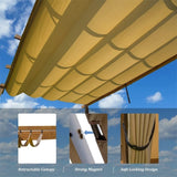 Outdoor Retractable Pergola with Weather-Resistant Sun Shade Canopy, Aluminum Pergola Gazebo for W1859110171