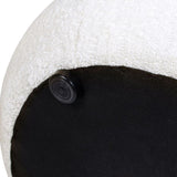 Nest 19.5" Low Round Upholstered Ottoman, Almond White Chenille B2719P269261