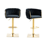 COOLMORE Vintage Bar Stools with Back and Footrest Counter Height Dining Chairs 2PC/SET W153990665