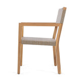 Outdoor Dining Chairs Set of 2, Light Teak Acacia Wood Frame and Multi Light Brown PE Wicker, Ideal N779P251251L