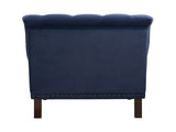 Luxurious Room Accent Chair 1pc Blue Velvet Upholstered Button Tufted Nailhead Trim Modern B011126019