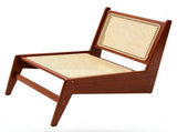 Mid-Century Modern Rattan Accent Lounge Chair, Armless Cane Woven Low Profile Leisure Chair for W3101P555213