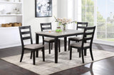 ZNTS Classic Stylish Black Finish 5pc Dining Set Kitchen Dinette Wooden Top Table and Chairs Upholstered B011119011