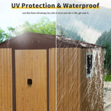 8 ft x 4 ft Outdoor Metal Storage Shed with Window and Metal Foundation for Backyard, Patio, Lawn W540P185273
