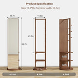 Full-length mirror solid wood rubber wood glass, 65.7*17.7in Large mirror W2987P225477