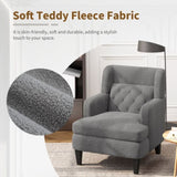 Upholstered Accent Chair Tufted Armchair for Living Room and Bedroom, Dark Grey N763P193158R