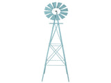 8FT Weather Resistant Yard Garden Windmill Blue 54241539