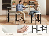 4 Piece Counter Height Bar Table Set with Charging Station & USB Ports, Gray Pub Table with 3 Stools 39030485