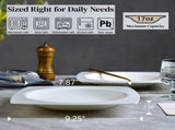 9.25 Inch Square Pasta Bowls Set of 6, 17oz White Porcelain Soup Plates, Microwave & Dishwasher Safe 15883057