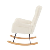 off white teddy fabric rocking chair W58872236