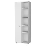 FM FURNITURE Harman Multistorage Kitchen Pantry with 1 door and 5 open shelves, White B128P321072