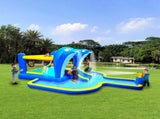 8 in1 Inflatable slide water park trampoline bouncing house outdoor garden with Dolphin sprinkler & 05034806