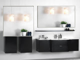 40x30inch Glossy White Rectangular-Mounted Beveled Bathroom Mirror,Square Angle Metal Frame W2091128136