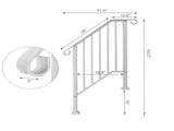Handrails for Outdoor Steps, Iron Fits 2 Step, Transitional 10964256