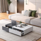 ZNTS Modern style black and white coffee table with two storage spaces W1320P193296