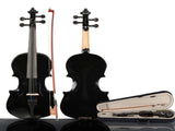New 3/4 Acoustic Violin Case Bow Rosin Black 59680382
