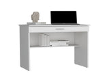 Montana Storage Desk, Spacious Stylish with Drawer and Shelf, White B097P167467