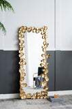 61" x 31" Full Length Mirror with Golden Leaf Accents, Floor Miiror for Living Room Bedroom W2078135189