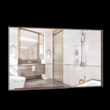 60*36" Oversized Modern Rectangle Bathroom Mirror with walnut Frame Decorative Large Wall Mirrors W708P297589