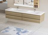72" Floating Bathroom Vanity with Sink, Modern Wall-Mounted Bathroom Storage Vanity Cabinet with Two W1573P152708