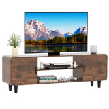 TV Stand for 55 Inch TV, Entertainment Center with Storage Cabinets, Soft Hinge Door with Handle, T3177P268166