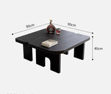 Modern Black Wooden Nesting Coffee Table Set, 70.86" Extendable Splicing Center Table for Living W2295P365033
