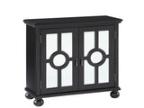 Classic Storage Cabinet 1pc Modern Traditional Accent Chest with Mirror Doors Antique Black Finish B011P169759