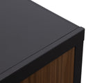 Aria 85 inch TV Stand for TVs up to 95 inches, No Assembly Required, Black and Walnut Finish B108P292259