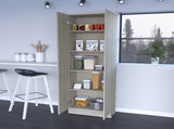 Buxton Rectangle 2-Door Storage Tall Cabinet Light Grey B06280487