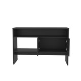 Console Table 31.8" H with 2 Doors and 3 Shelves, Black B097P250862