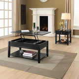 Black End Table with Bottom Shelf B062P209100