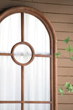 24x79" Half-Round Elongated Mirror with Decorative Window Look Classic Architecture Style Solid Fir W2078126755