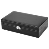 ZNTS Jewelry Box 8 Slots Watch Organizer Storage Case with Lock and Mirror for Men Women Black 92598944