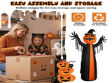 10ft Inflatable Halloween Decor with Rotatable Head Pumpkin Ghost in Cape, 6 Built-in LED Lights, 29244331