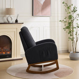 27.2"W Rocking Chair for Nursery, Polyester Glider Chair with High Back and Side Pocket, Rocking W1852P171376