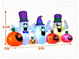 8FT Halloween Inflatable Ghost Pumpkin with RGB Flashing LED Lights, Weatherproof Polyester Yard 94958875