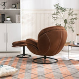 Accent chair TV Chair Living room Chair with Ottoman-BROWN W676P232279