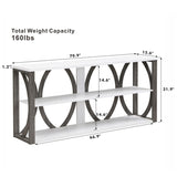 3-Tier Industrial Console Table, 70.87 inch, Narrow Entry Table Long Table with Storage for W2317P230074
