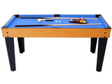 5-in-1 Multi-Game Table - Billiards, Push Hockey, Foosball, Ping Pong, and Basketball brown /blue W465P164156