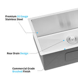 33x19x10"Undermount Single Bowl Stainless Steel Kitchen Sink W2898P228910