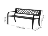 Outdoor Bench 46 in Metal Garden Bench 480 lbs Park Patio Yard Porch Bench 58980159