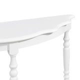 42'' Retro Circular Curved Half-Moon Console Table with Cloud Design Top and Open Shelf Solid Wood W1202P155405