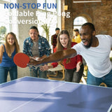 9ft Blue Mid-Size Ping Pong Conversion Top Foldable & Portable Table Tennis Table Top for Indoor W1408P262532
